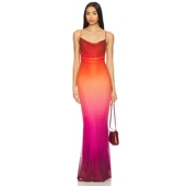 Cosima Dress Ombre MINKPINK Mesh Maxi 橙色REVOLVE小众新款