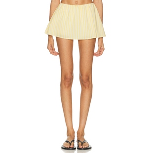 BRINLEY Striped 半身裙 Yellow Solid CreamREVOLVE小众新款