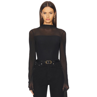 Rag & Bone Luca Double Layer Mock Neck Long Sleeve 黑色 y2kR