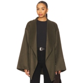 呢子外套橄榄色复古收腰短款 LAMARQUE 新品 大衣REVOLVE保暖 春季