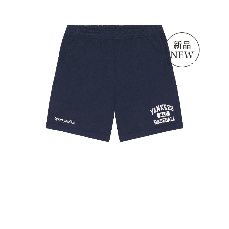 Sporty & Rich Yankees Ivy Gym Short 藏青色 运动复古风REVOLVE