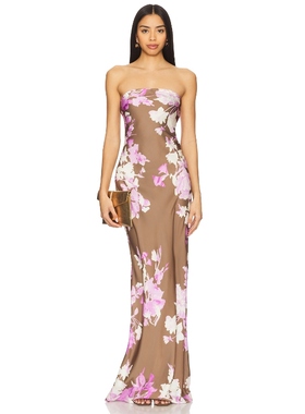 ROCOCO SAND DRESS 长裙 Brown,LavenderREVOLVE小众新款