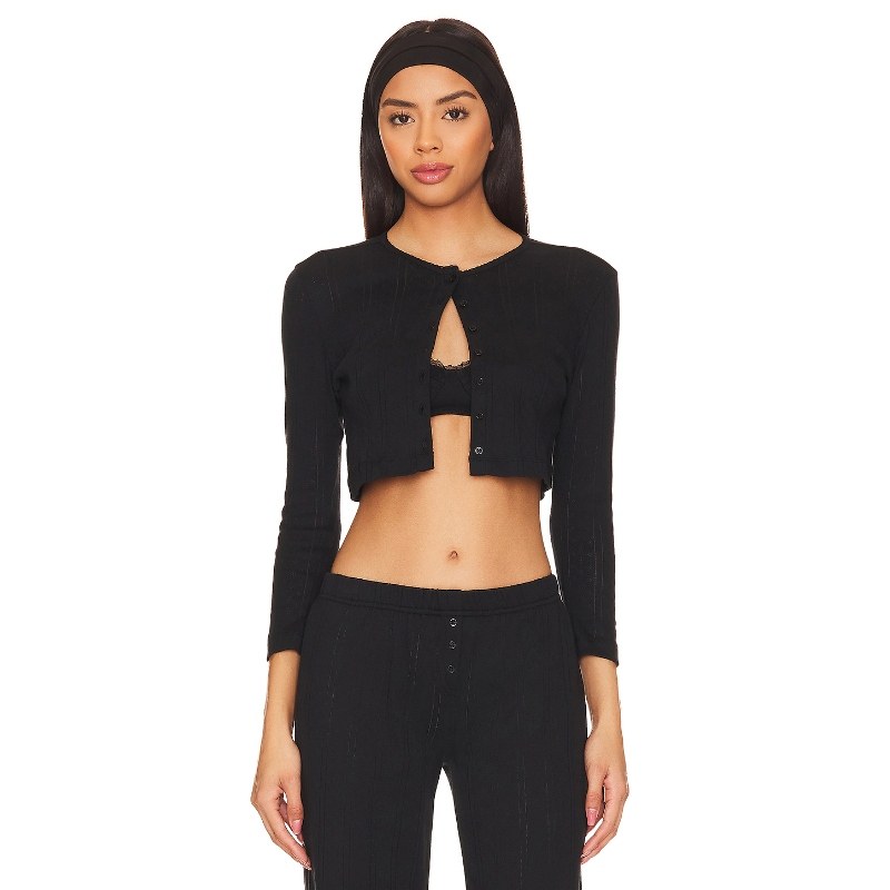 Cou Cou Intimates 短款针织开衫 黑色辣妹风上衣REVOLVE小众新款