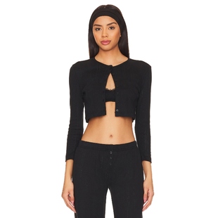 黑色辣妹风上衣REVOLVE小众新款 Cou 针织开衫 短款 Intimates