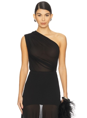 Atlein Asymmetric Draped Bodysuit 黑色y2k辣妹风REVOLVE小众新