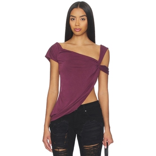 London 紫色 CUPRO 上装 Y2K辣妹风00’sREVOLVE小 DRAPED Jaded