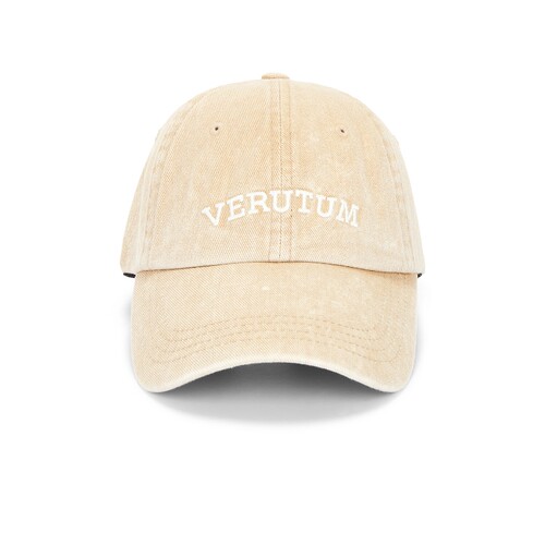VERUTUM米白色字母刺绣弯檐水洗软顶棒球帽简约风早秋新品REVOLVE