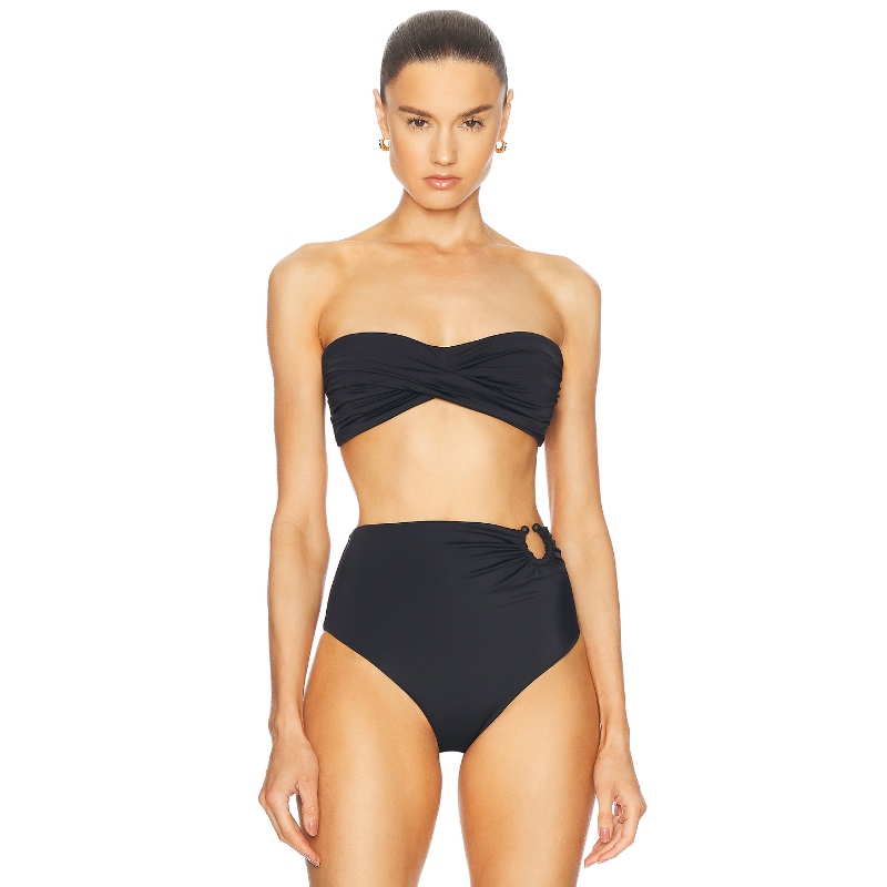 Johanna Ortiz SEA SPRITE 比基尼文胸上装 黑色REVOLVE小众新款