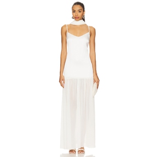 Mumu Your DALIA 长裙 Show 白色REVOLVE小众新款