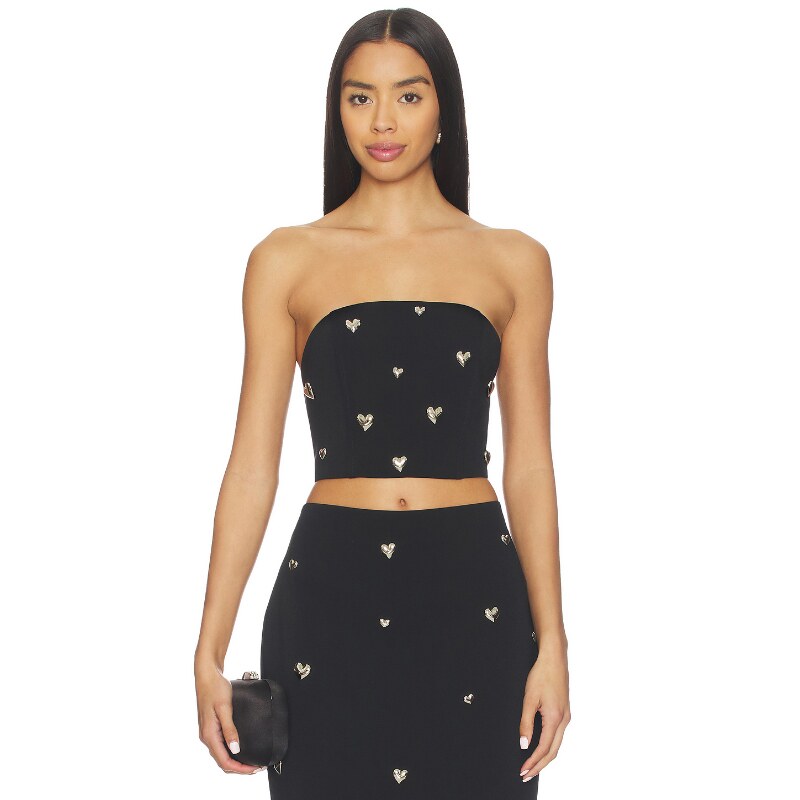 MILLY HEART 上衣 黑色 y2k辣妹风REVOLVE早秋新品穿搭