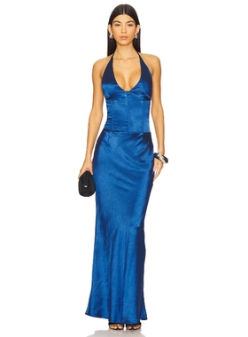 [冬季新品]Runaway The Label ASADA 长裙 蓝色REVOLVE小众