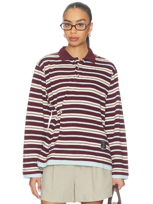 Damson Madder NOAH CINCH LAYERED RUGBY POLO 衫 revolve小众新