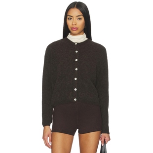 REVOLVE小众新款 American 棕色复古风羊毛衫 针织开衫 Vintage