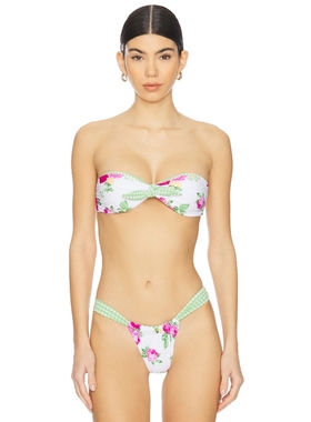 VDM BINDI 双面比基尼文胸上装 绿色、白色辣妹风REVOLVE
