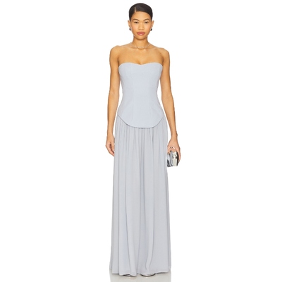 Lovers and Friends JENNY 长裙 暗蓝灰色REVOLVE小众新款