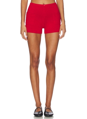 [冬季新品]Peachy Den MARIE 短裤 红色 美式休闲风REVOLVE小众