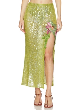 LA FUORI SKIRT 半身裙 绿色REVOLVE小众新款