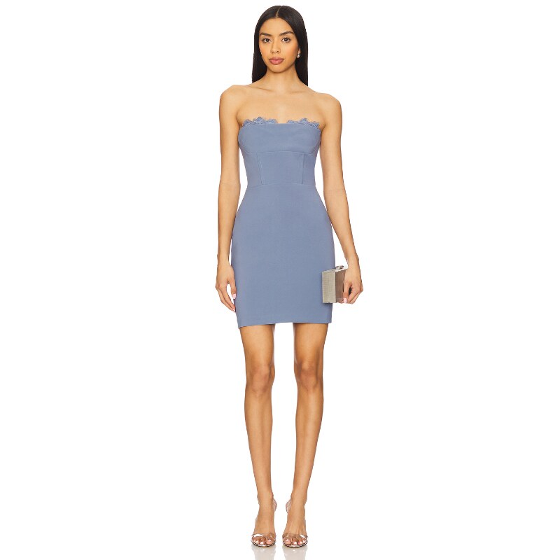 [早秋新品]ASTRtheLabelDRESS连衣裙暗蓝灰色REVOLVE小众