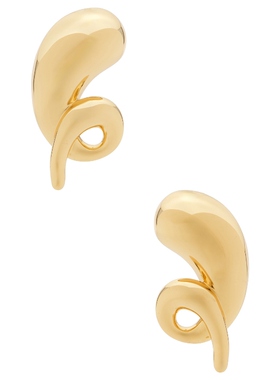 Lele Sadoughi TWIRLY BUTTON 铆钉耳饰 金属金色REVOLVE小众新款