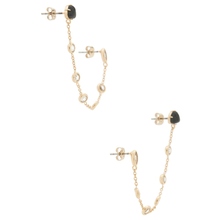 Ettika DOUBLE PIERCING BLACK STONE 特色耳环 金属金色REVOLVE