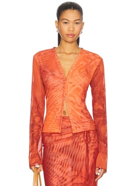 [冬季新品]Jade Cropper 开衫 红色REVOLVE小众