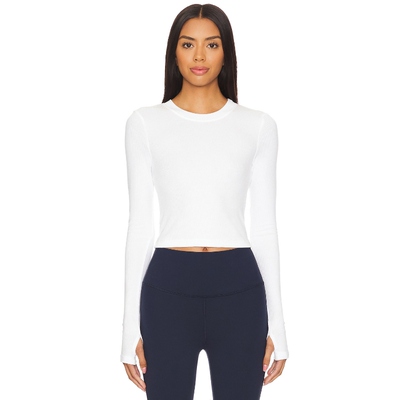 Splits59 白色圆领长袖T恤基础款简约打底衫上衣REVOLVE小众新款