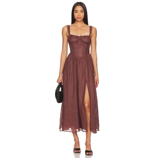 Bardot ESRA 中长款连衣裙女夏REVOLVE时尚小众新款