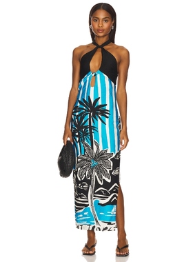 [冬季新品]SEVEN WONDERS ISLA 中长款连衣裙女 蓝色REVOLVE