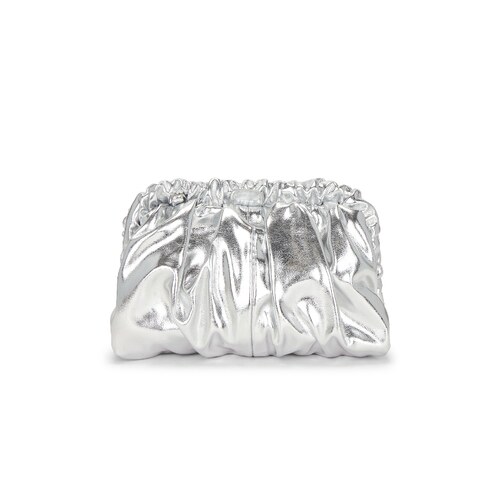 [早秋新品]olga berg金属银皱褶手拿包手包REVOLVE