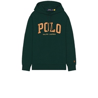Polo Ralph Lauren深绿字母刺绣美式学院风连帽卫衣REVOLVE