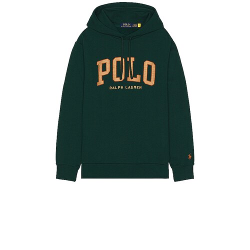 Polo Ralph Lauren深绿字母刺绣美式学院风连帽卫衣REVOLVE