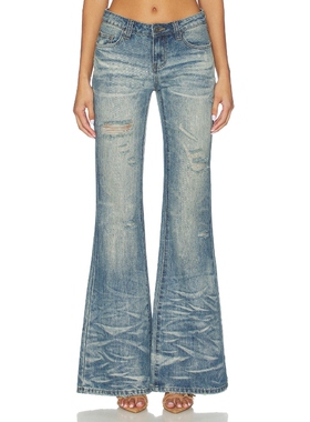 [春季新品]Jaded London DRIFT FLARE 牛仔裤蓝色REVOLVE