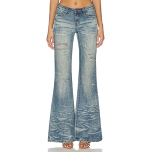 Jaded London DRIFT 牛仔裤 新品 FLARE 蓝色REVOLVE 春季