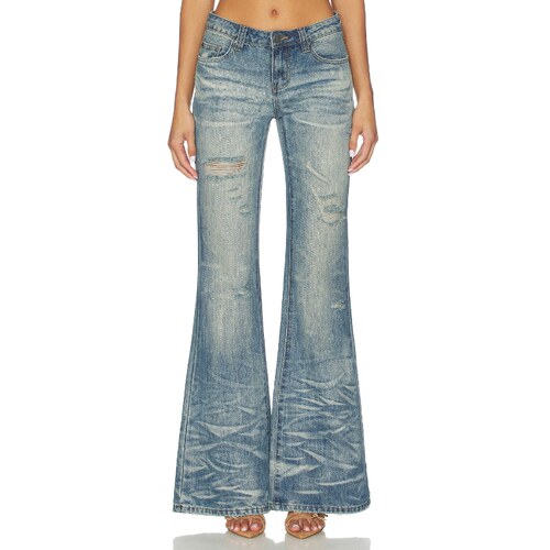 [春季新品]Jaded London DRIFT FLARE 牛仔裤蓝色REVOLVE