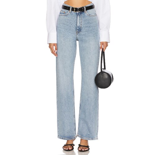 [早秋新品]Dr. Denim高腰直筒牛仔裤复古水洗丹宁REVOLVE