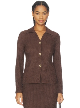 4th & Reckless TANEA 平针上装 巧克力色 y2k辣妹风REVOLVE小众