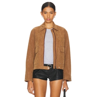 外套REVOLVE小众新款 BLAIR巴恩夹克翻领复古棕色短款 People Free