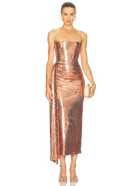 Alex Perry 裙子 砖红色REVOLVE小众新款