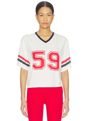 Splits59 Rex Varsity Jersey V-neck Top revolve小众新款 白色