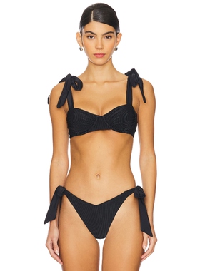 BEACH RIOT DELILAH 比基尼文胸上装 黑色REVOLVE小众新款