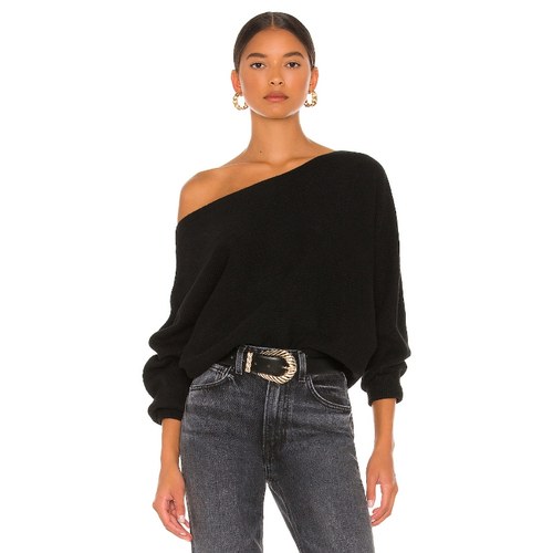 House of Harlow 1960黑色上衣通勤风早秋新品针织衫REVOLVE