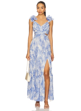 ASTR the Label DRESS 长裙 蓝色REVOLVE小众新款