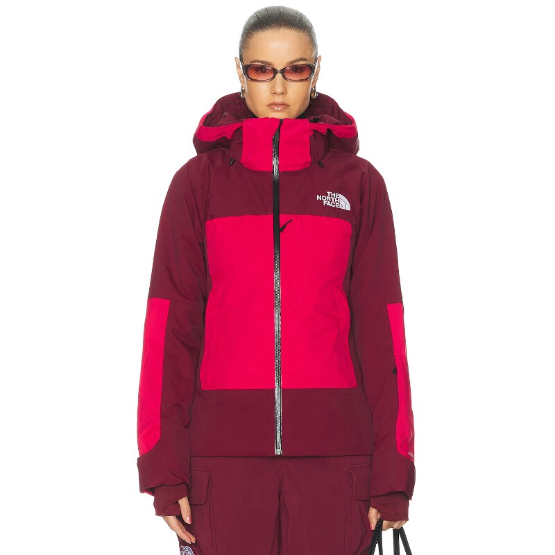 The North Face酒红色玫红色夹克拼色通勤风秋冬保暖REVOLVE