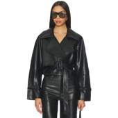 Elodie 黑色皮衣外套廓形机车夹克REVOLVE小众新款 the Label