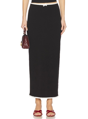 Rowen Rose 长款半身裙 黑色REVOLVE小众新款