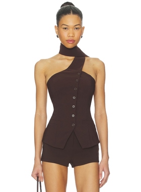 ALL THE WAYS COURTNEY 上装 棕色 y2k辣妹风REVOLVE小众新款