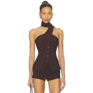 COURTNEY WAYS 上装 棕色 ALL y2k辣妹风REVOLVE小众新款 THE