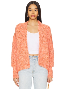 [冬季新品]American Vintage 针织衫橙色慵懒风开衫羊毛衫REVOLVE