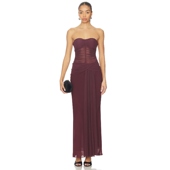 Bridge抹胸连衣裙复古酒红收腰裙REVOLVE Bec 春季 新品