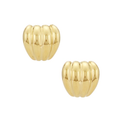 Heaven Mayhem金色耳饰通勤风早秋新品褶皱REVOLVE